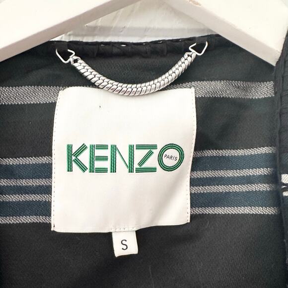 Kenzo RTW 2015 Black Orange White Serape Baja Stripe Wrap Cardigan Sweater Small - Picture 5 of 10